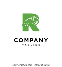 Letter R Frog Logo Icon Vector