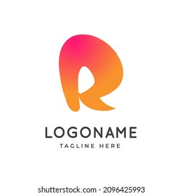 Letter R fun logo, abstract Initial playful logo design idea