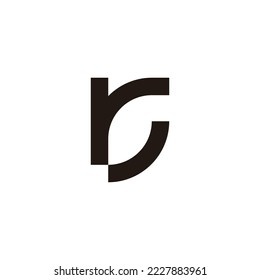 Letra r y símbolo geométrico de hoja G símbolo simple vector