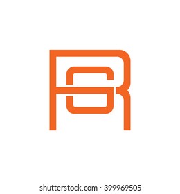 letter R and G monogram square shape logo orange