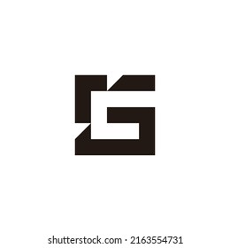 Letter r and G square geometric symbol simple logo vector