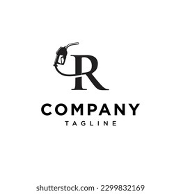 Letter R Gas station nozzle vector logo icon template.eps