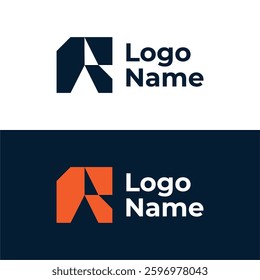 LETTER R GEOMETRI MODERN LOGO DESIGN TEMPLATE