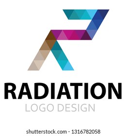 letter R geometric logo design vector symbol hexagonal