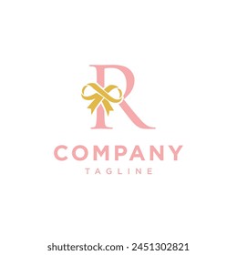 Letter R Gift Ribbon logo icon vector template.eps