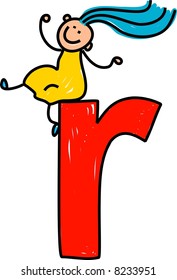 letter R girl