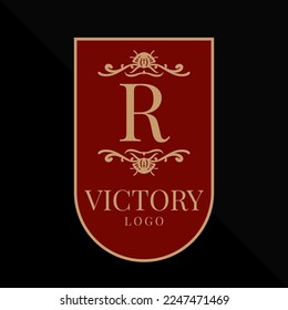 letter R glorious victory logo vector design element