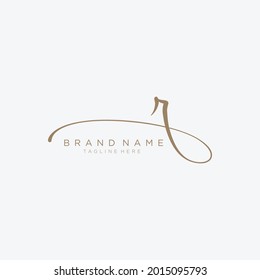 Letter R gold handwritten logo vector design template.