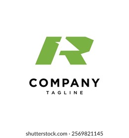 Letter R Golf flag Logo Icon Vector
