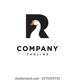 Letter R Goose Logo Icon Vector