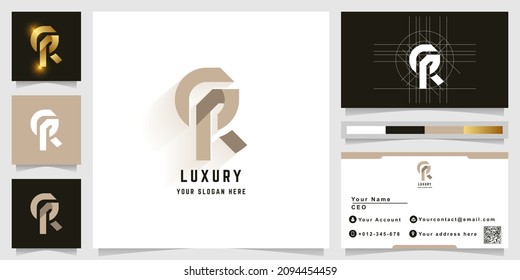 Letter R or GR monogram logo with business card design