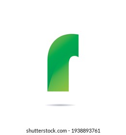 letter r gradient 3d logo vector for business