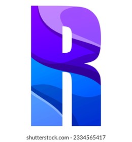letter R gradient  icon logo design 