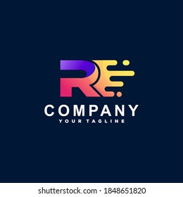 letter r gradient logo design
