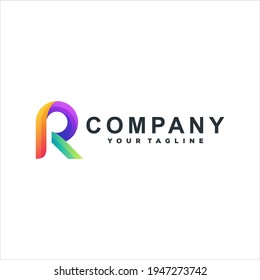 letter r gradient logo design