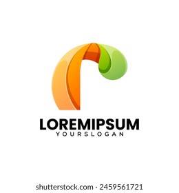 diseño de logotipo de letra r degradado 