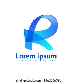 letter R gradient logo , typography logo design 