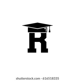 letter R with graduation cap logo
