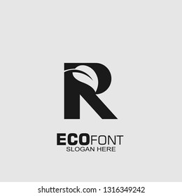 Letter R graphic Eco logo design.