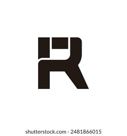 letra r h k simple geométrica abstracta logo Vector 
