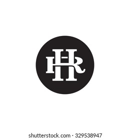 Letter R And H Monogram Circle Logo