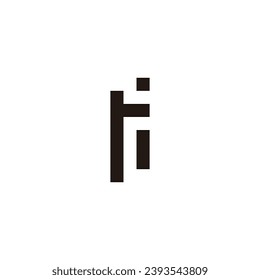Letter r i H square geometric symbol simple logo vector