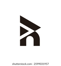 letter r h triangles simple geometric logo vector 