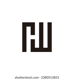Letter r, H and w square geometric symbol simple logo vector
