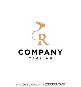 Letter R Hair Dryer Salon beauty logo vector icon template.eps