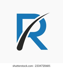 Letter R Hair Treatment Logo Vector Template. Hair Care Symbol