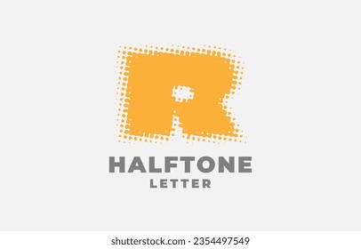 Buchstabe R-halftone-Vektorgrafik-Logo