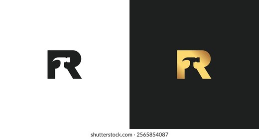 Letter R with Hammer Construction Logo Desgin