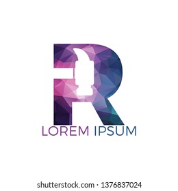 Letter R Hammer logo design. Repair, Construction or Renovation Vector Logo Concept.