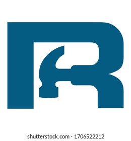 Letra R y vector de martillo