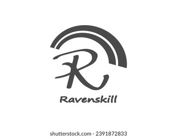 Letter R hand drawn vector design illustration. vector Latin letter R business logo.