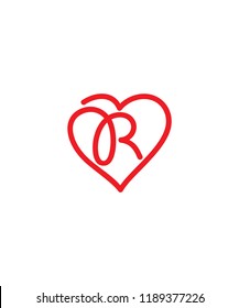 Letter R Heart Logo Icon Stock Vector (Royalty Free) 1189377226