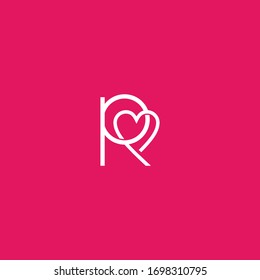 Letter R heart logo icon design vector template elements