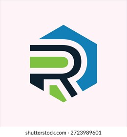 Plantilla de Vector de diseño de logotipo de concepto de hexágono letra R