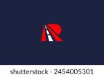 letter r with highway logo icon design vector design template inspiration