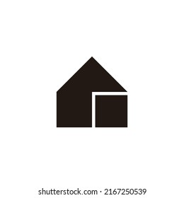 Letter r home geometric symbol simple logo vector