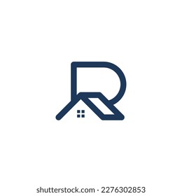letter r home logo design vector illustration template	