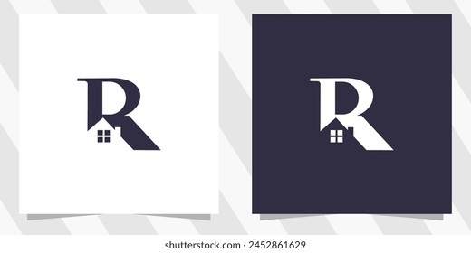 letter r with home logo design