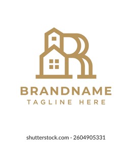 Letter R Home Luxury Logo, symbolizing luxury, elegance, and premium living