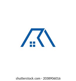 letter r home windows line geometric logo vector
