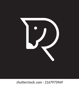 Letter r horse logo icon vector image , horse letter r  logo design template inspiration vector image , horse letter R logo 