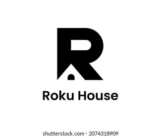 Letter R house logo, eps10 isolated