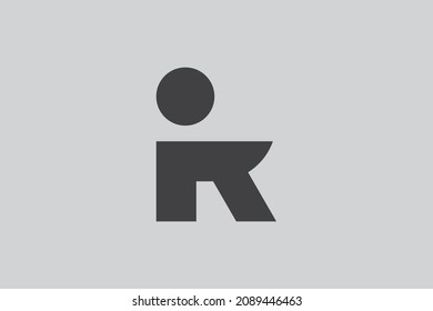 letter r human people icon logo