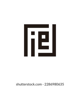 Letter r, i, e and J square geometric symbol simple logo vector