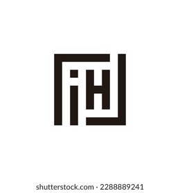 Letter r, i, H and J square geometric symbol simple logo vector