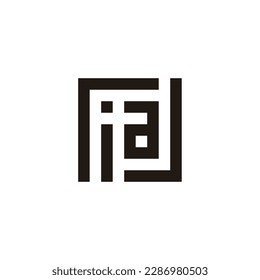 Letter r, i, a and J square geometric symbol simple logo vector